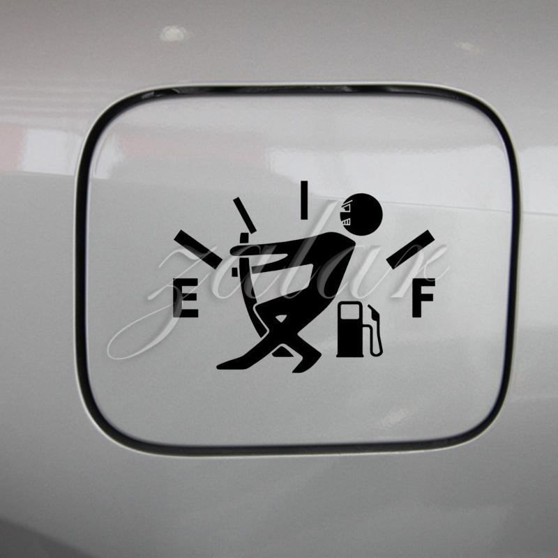 Sticker dán xe hơi họa tiết hình chú người đang dẫn nhiên liệu