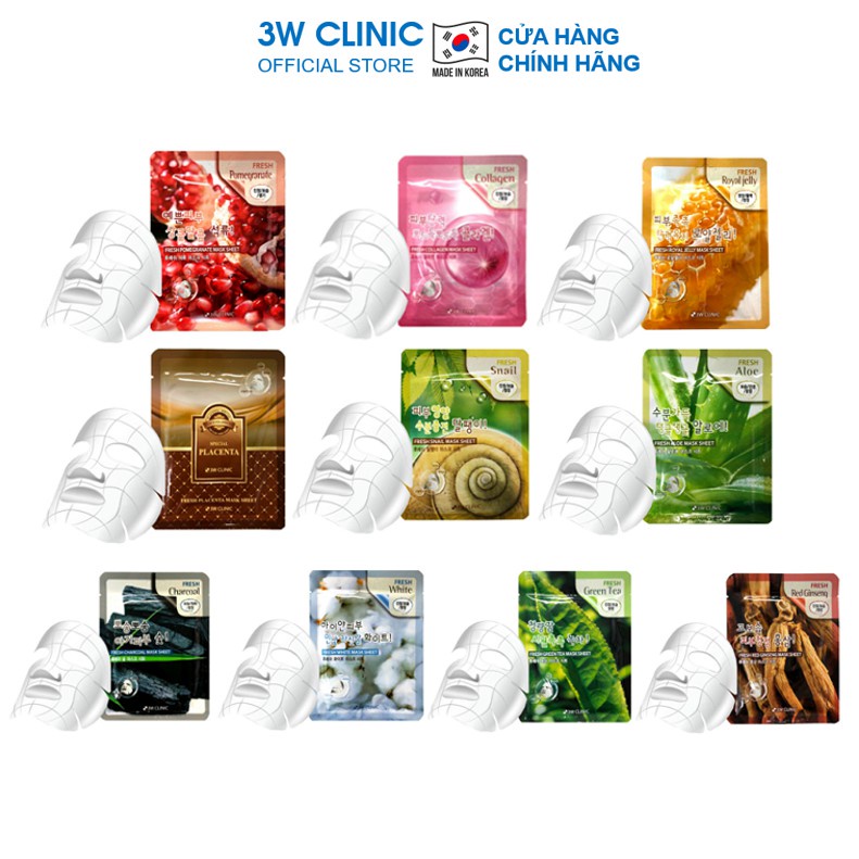 Mặt nạ giấy 3W ClInic, mặt nạ COLLAGEN cho da nhạy cảm