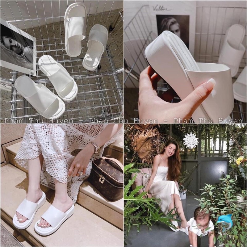 dép xuồng nữ bánh mì quai ngang đế 4cm