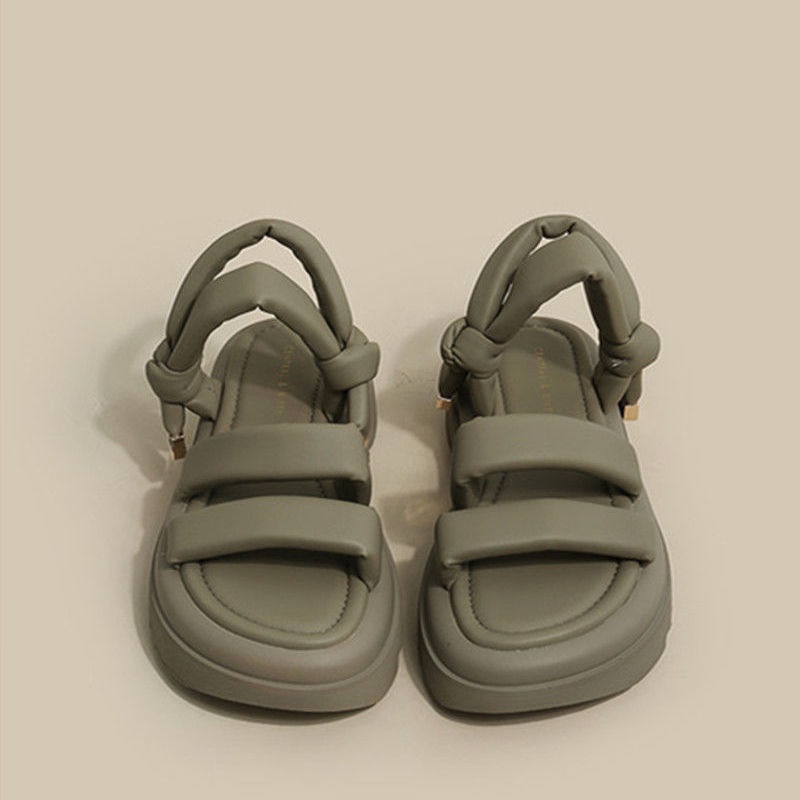 Giày Sandal Đế Dày Tăng Chiều Cao Phong Cách Pháp Thiết Kế Mới Thời Trang Mùa Hè Cho Nữ