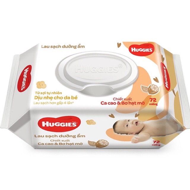 Khăn Giấy Ướt Em Bé Huggies (Bịch 64 miếng)