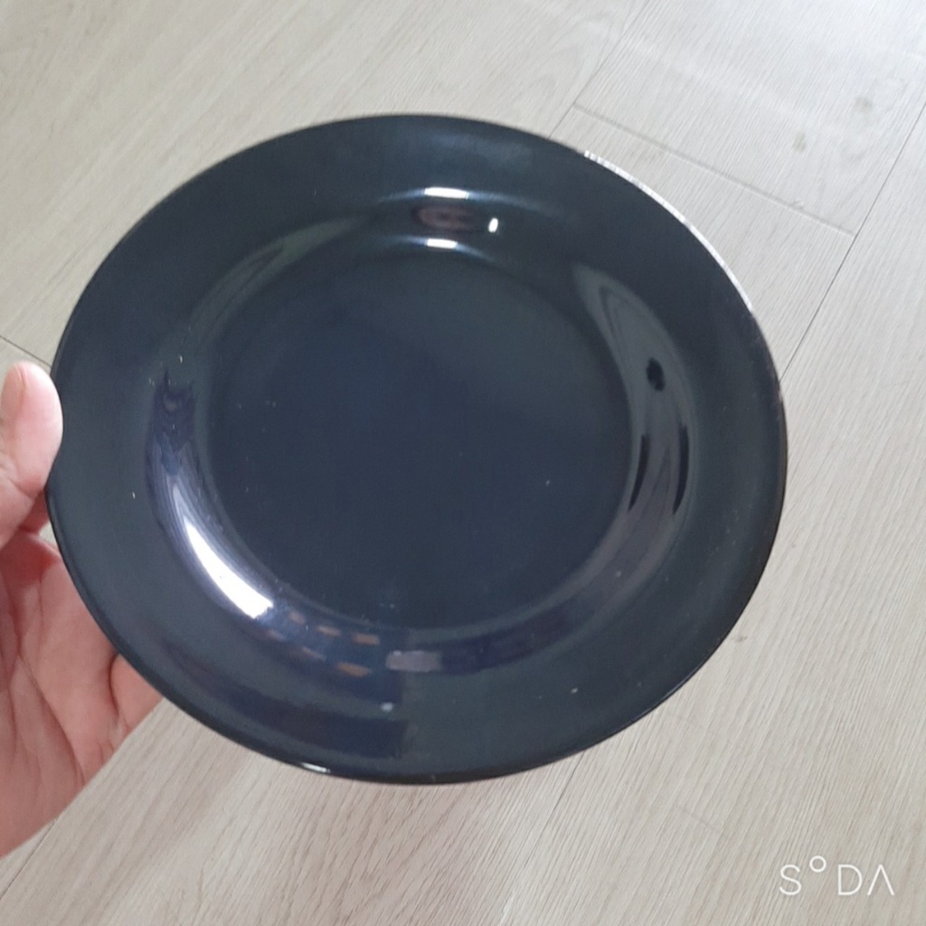 Dĩa tròn cạn nhựa Melamine màu đen,nâu nhiều Size