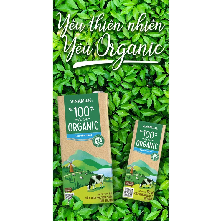 THÙNG 48 HỘP SỮA TƯƠI VINAMILK ORGANIC 180ML