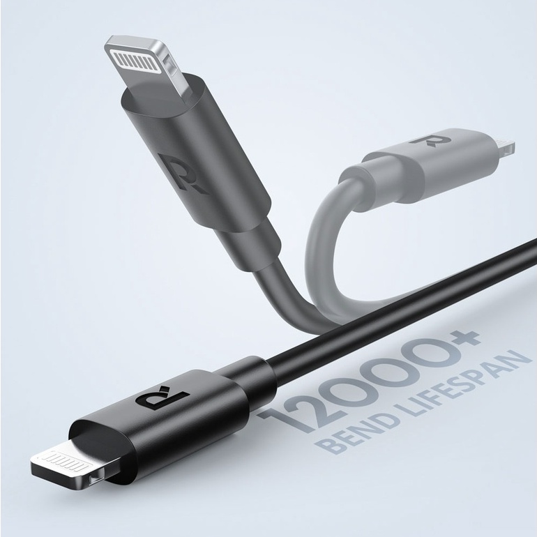 Cáp Ngắn Sạc Nhanh Type C to L RAVPower RP-CB1002BLK - 30cm - Sản Phẩm Chính Hãng - Bảo Hành 12 Tháng