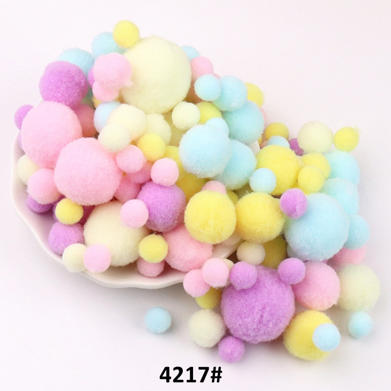Set 135 Quả Bông Mềm Nhiều Màu Kích Thước 10/15/20/25/30mm Dùng Để May Vá Thủ Công