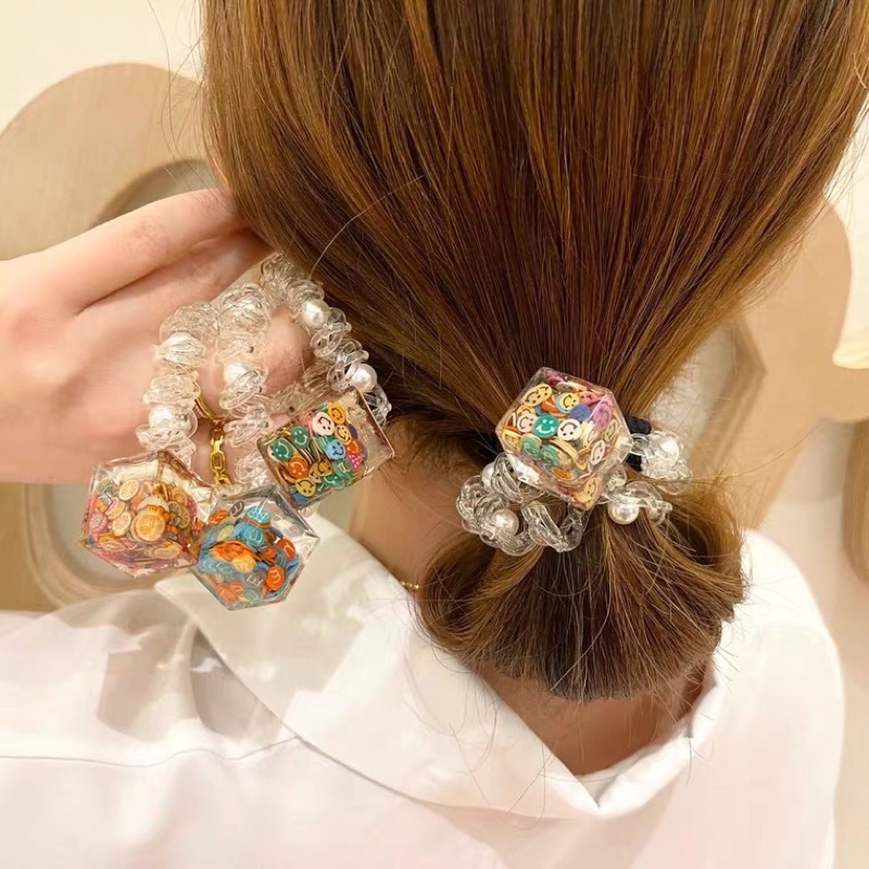 Thun cột tóc hình khối chữ nhật cute dễ thương TIMSTORE co giãn dây lò xo kiểu dáng hàn quốc