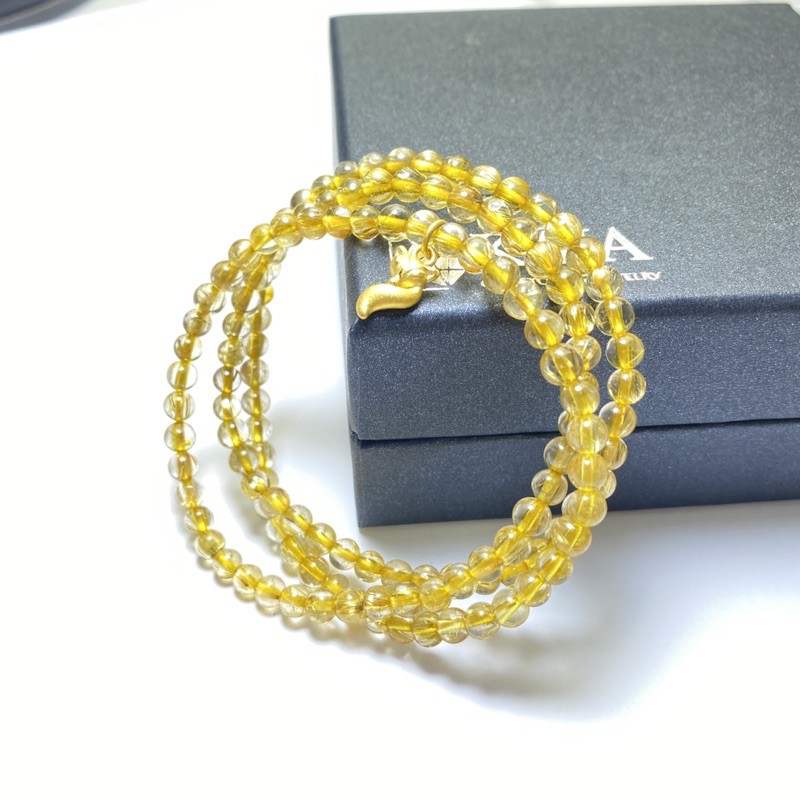 Vòng tay phong thủy tóc vàng mix tỳ hưu 24k - KAIA