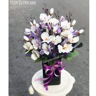 Cành mộc lan lụa 5 nhánh trang trí