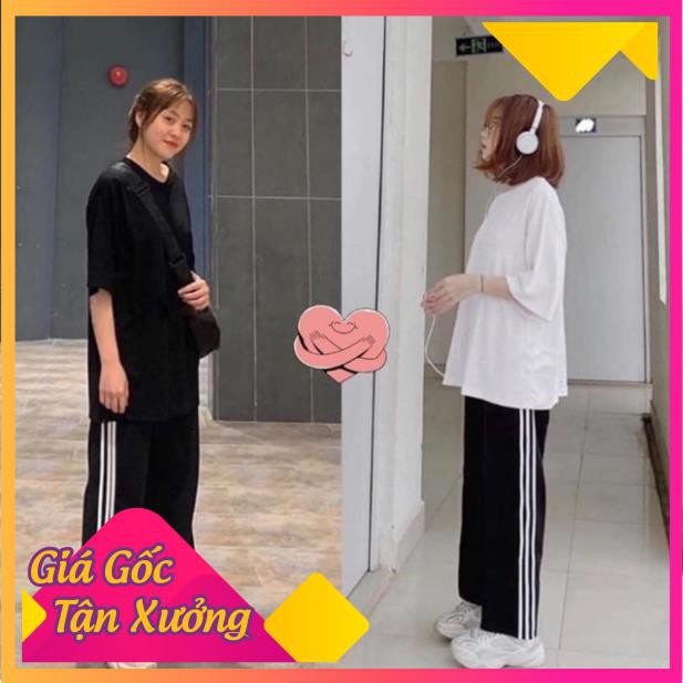 Bộ phông trơn+ quần sọc rộng