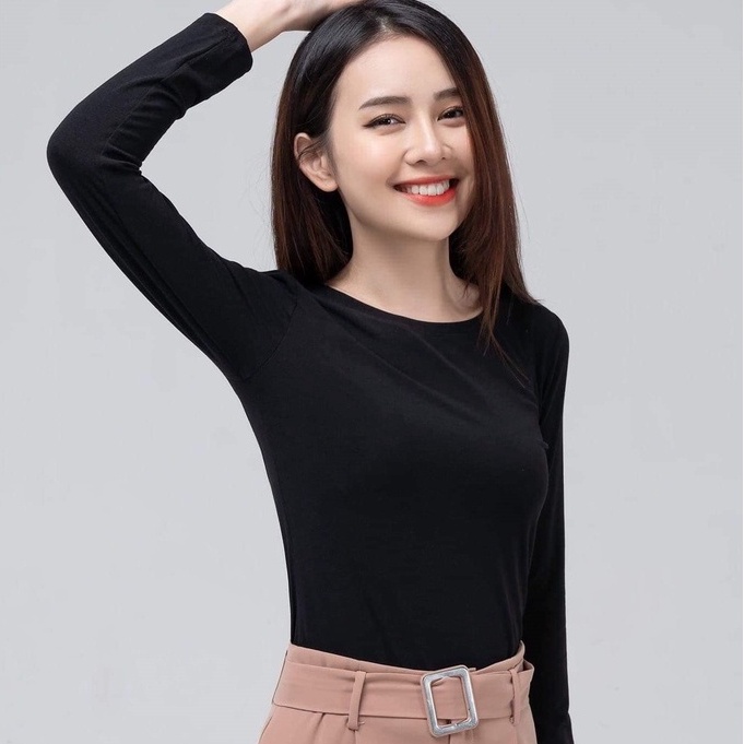 Áo giữ nhiệt nữ cổ tròn chất liệu cotton cao cấp mềm mịn, ôm dáng