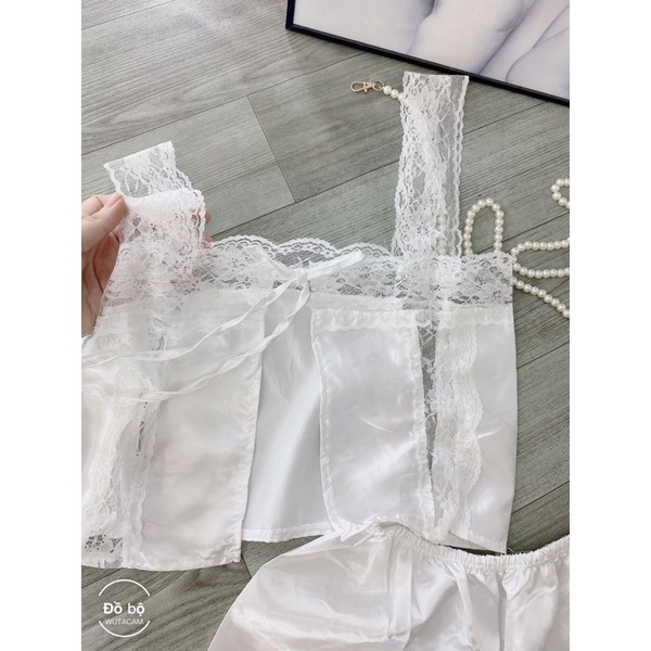 Đồ ngủ sexy nữ gợi cảm, đồ ngủ ren sexy phi lụa cột dây ( ảnh kèm video thật)