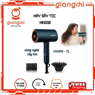 Máy sấy tóc Mingge tạo kiểu 2 chiều nóng lạnh Công suất 1800W, bảo hành 6 tháng - tặng kèm bộ dây sac - T1 -GIANGCHISHOP