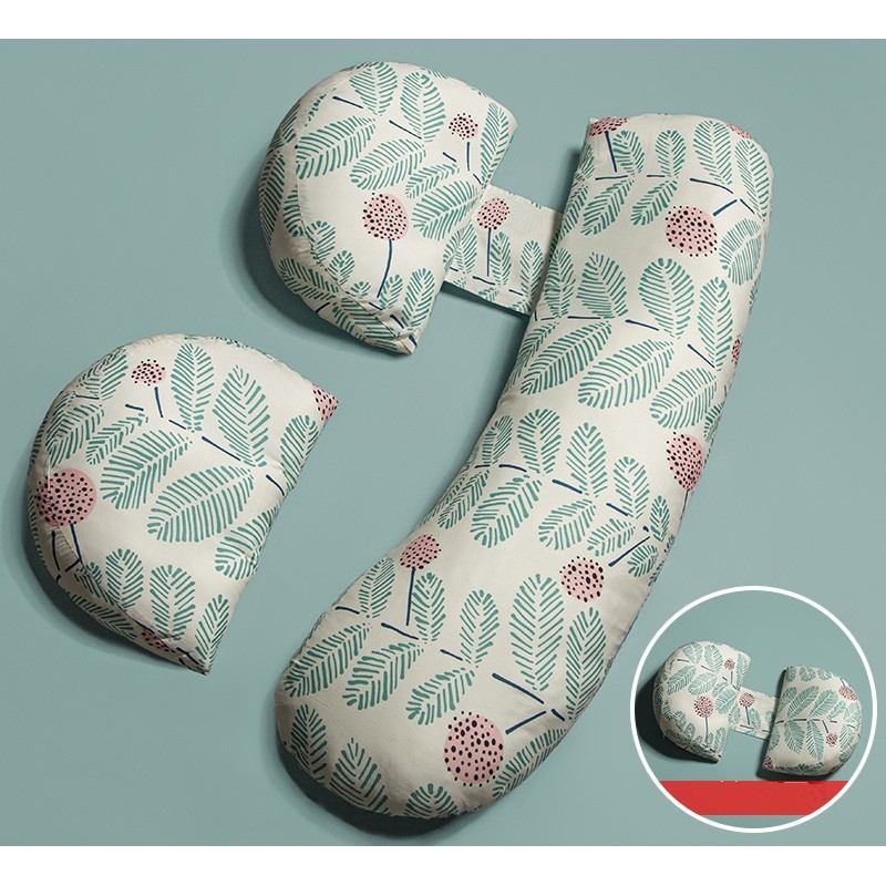 Gối bầu đa năng hình chữ F cho mẹ bầu chất vải 100% cotton ruột bông nhân tạo