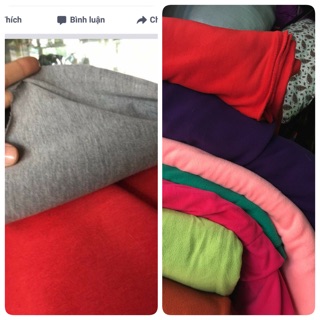 Vải cotton ép và nỉ 2 mặt đỏ tươi