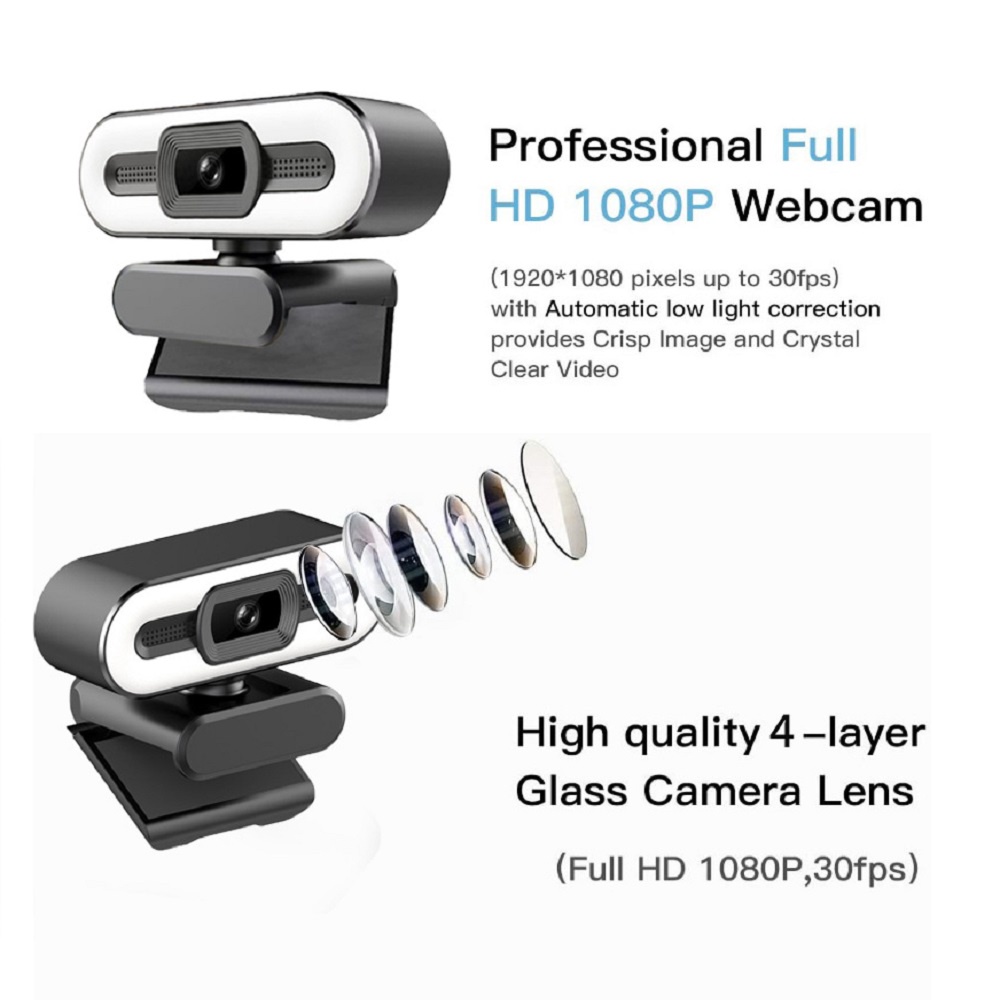 Webcam 1080p Có Thể Điều Chỉnh Độ Sáng Tích Hợp Micro Tiện Dụng Cho Máy Tính | BigBuy360 - bigbuy360.vn