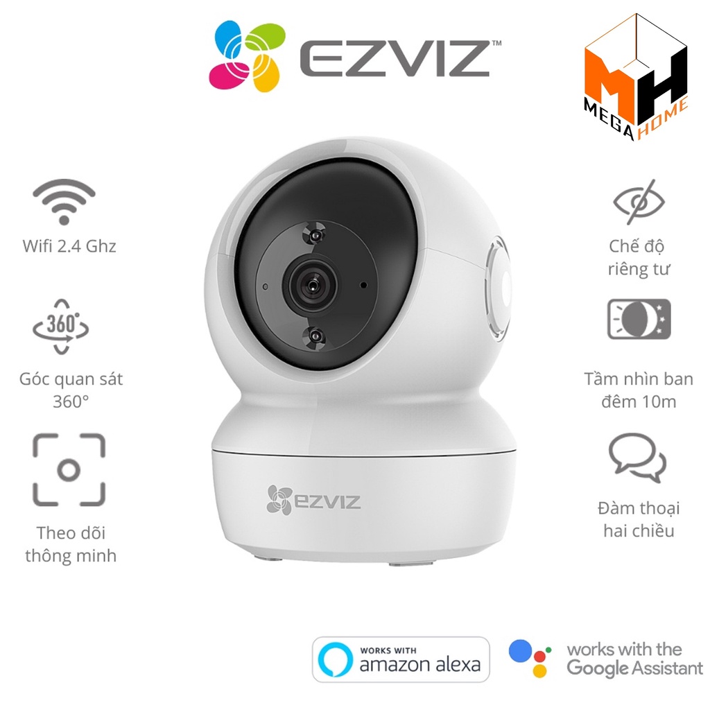 Camera wifi Ezviz C6N 1080p(2M) Đàm thoại 2 chiều, nhìn đêm ,xoay 360 - Hàng chính hãng