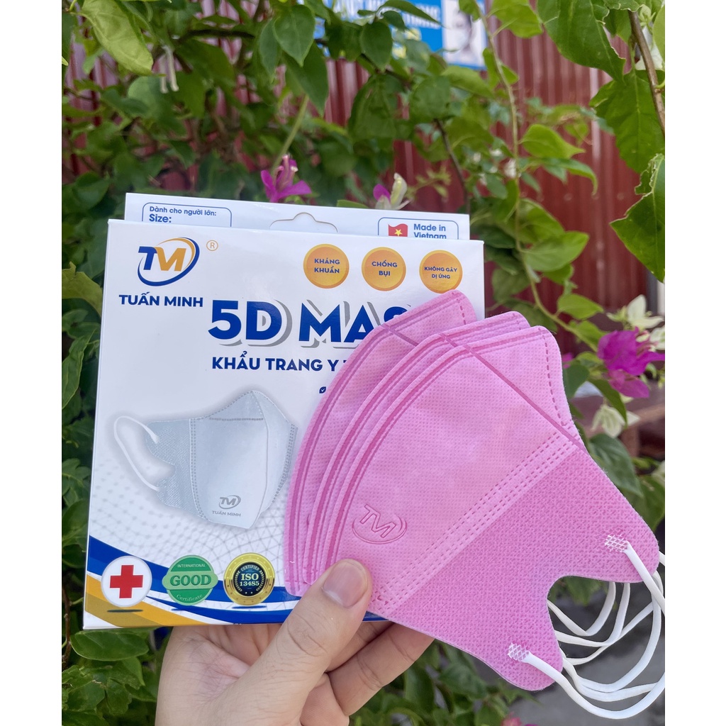 Hộp 10 Chiếc Khẩu Trang 5D Mask Duy Khánh, Taki, Nam Anh, Tuấn Minh Kháng Khuẩn Chính Hãng Công Ty, Khẩu trang y tế