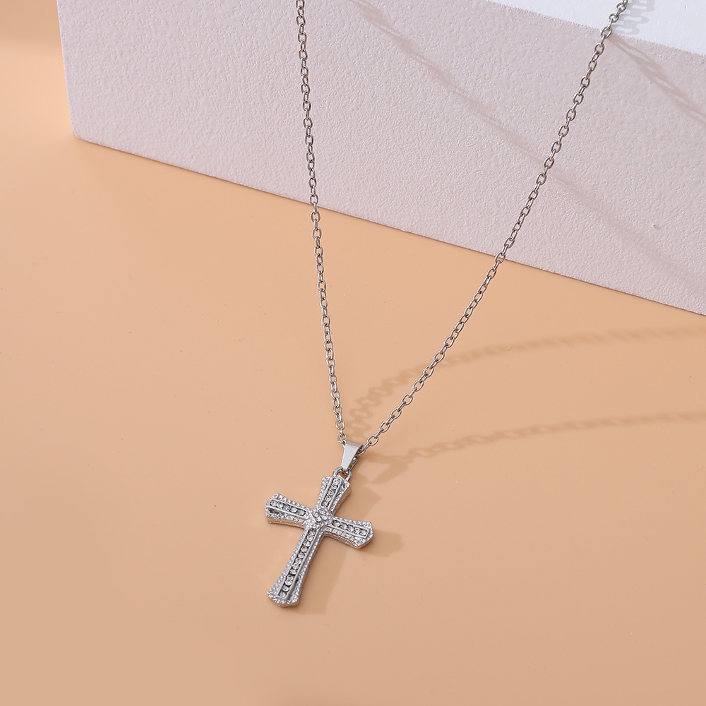 Vòng cổ Mặt Hình Thánh Giá Đính Đá Zircon Thời Trang Cho Nam Và Nữ