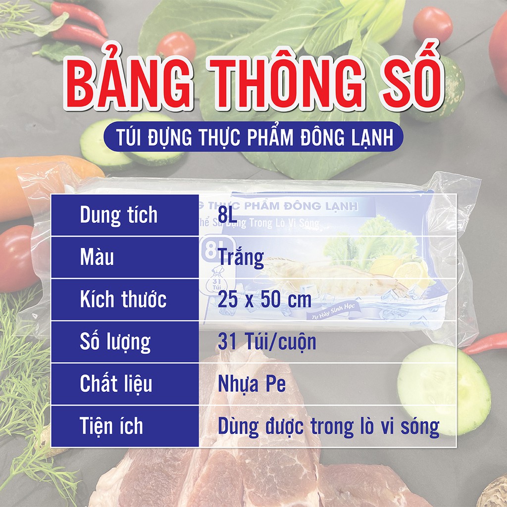 Túi đựng thực phẩm đông lạnh Vipaco