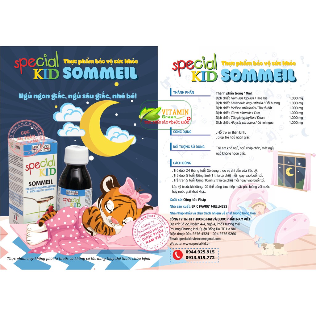 SPECIAL KID SOMMEIL THẢO DƯỢC GIÚP BÉ NGỦ NGON 125ml |NHẬP KHẨU CHÍNH HÃNG PHÁP