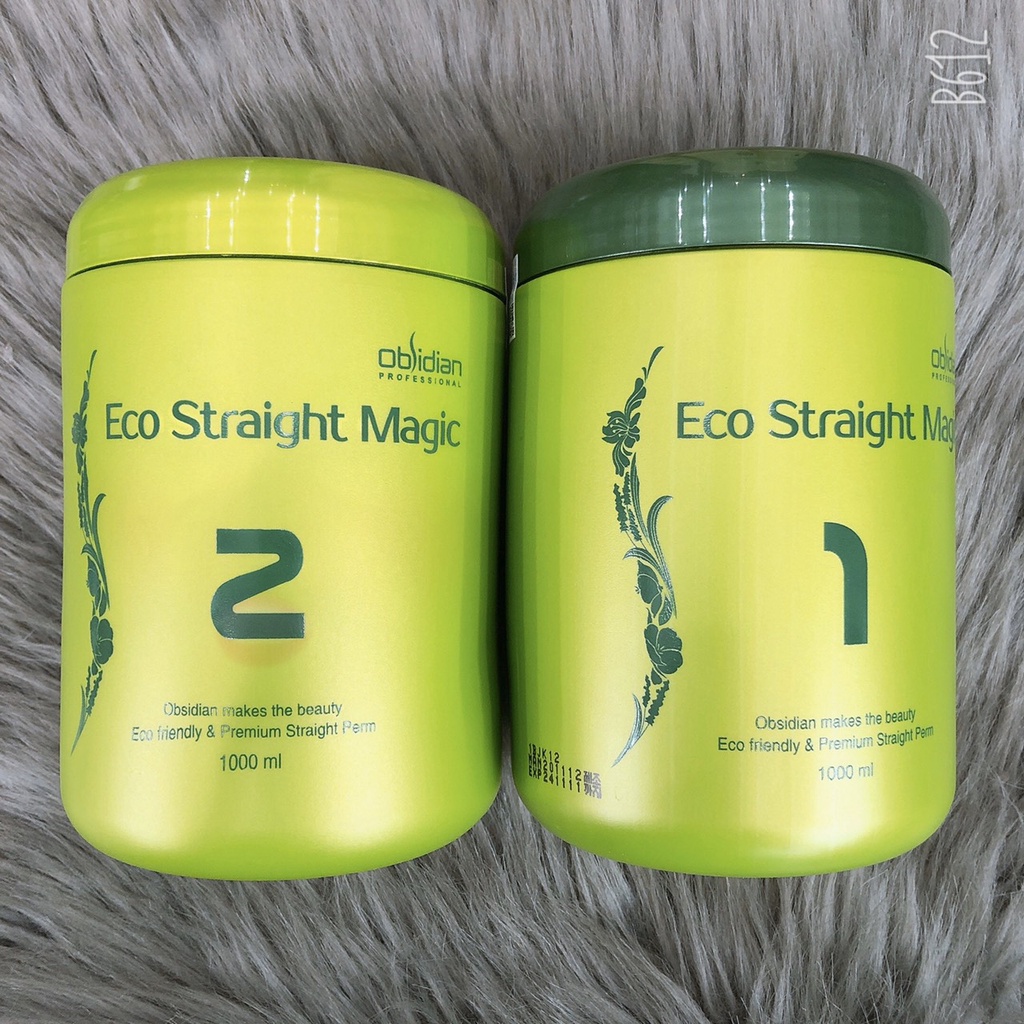 Kem duỗi ép tóc sinh thái Eco Straight Magic Obsidian 1000ml*2 ( hàng chính hãng )