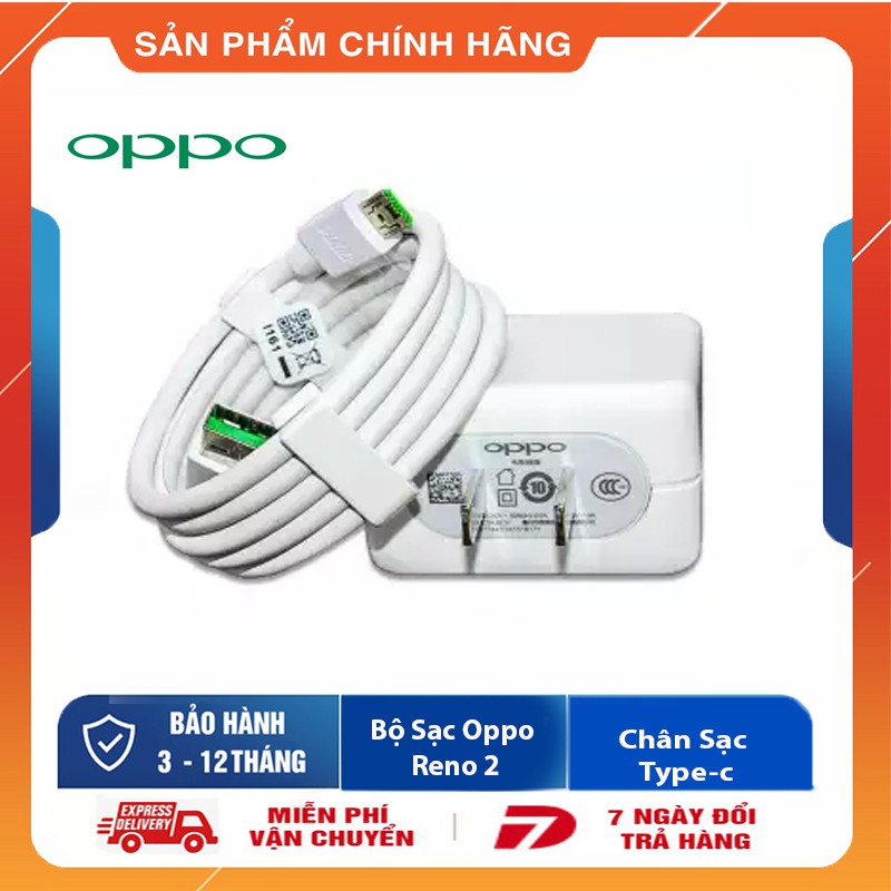 Bộ Sạc Oppo Reno 2F Công Nghệ Sạc Nhanh Vooc 3.0 Chính Hãng