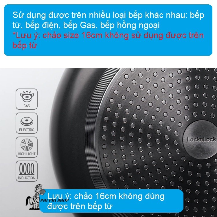 Chảo chống dính LocknLock Soma với lớp phủ Titanium đáy từ