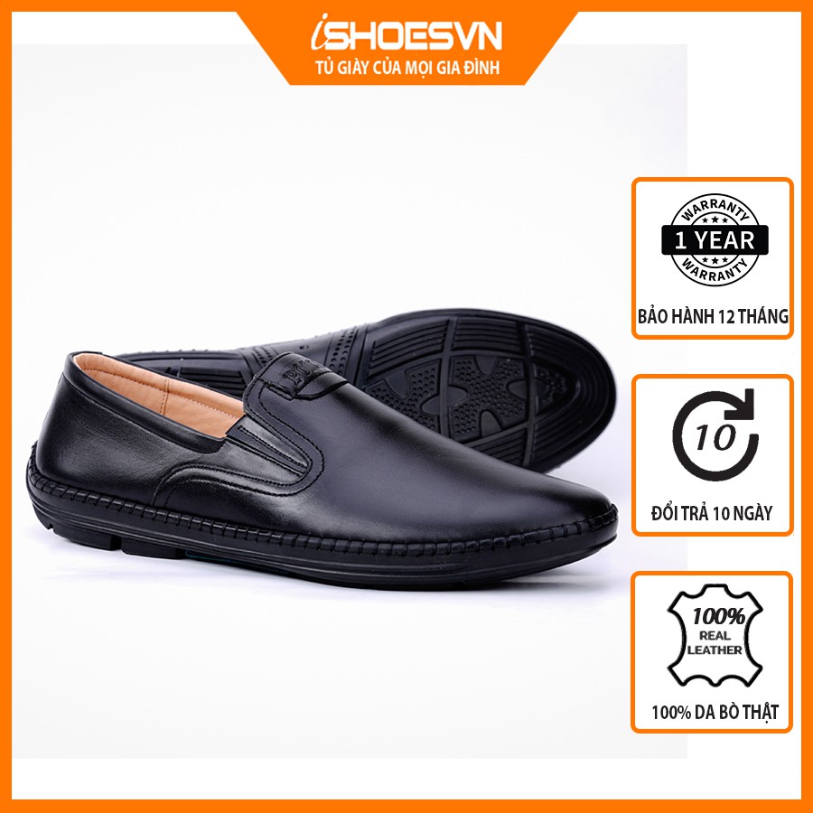 Giày lười nam da bò thật ISHOESVN IS413