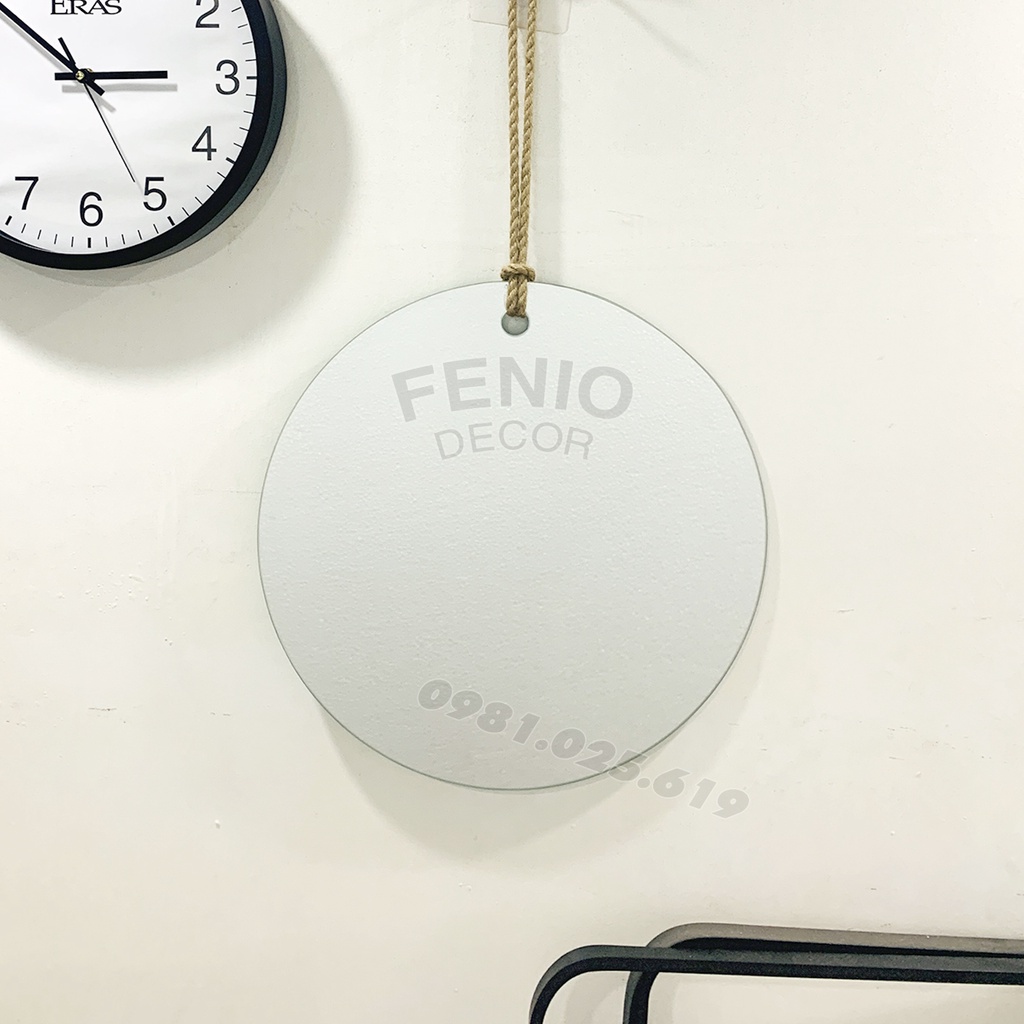 Gương treo tường decor hình tròn có dây thừng treo  gương trang trí bàn trang điểm phòng khách nhà tắm