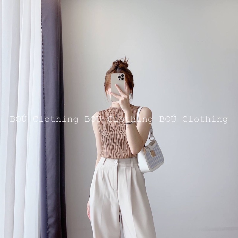 Áo sát nách sóng sành điệu, thanh lịch dành cho nữ( Ảnh thật)