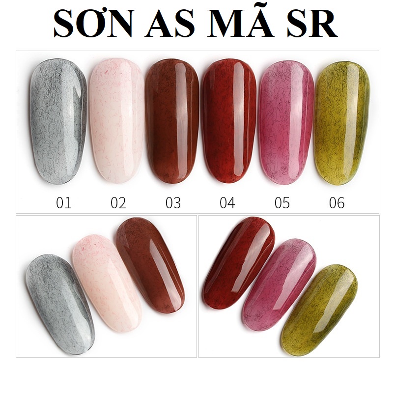 Sơn gel AS sơn móng tay gel dùng máy hơ gel sơn lông siêu đẹp lạ mắt cá tính VUA SƠN AS mã SR 15ml