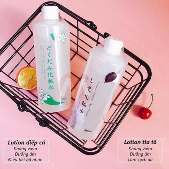 [Hàng Nhật] Nước hoa hồng lotion toner diếp cá, tía tô trị mụn Dokudami 500ml Nhật Bản.