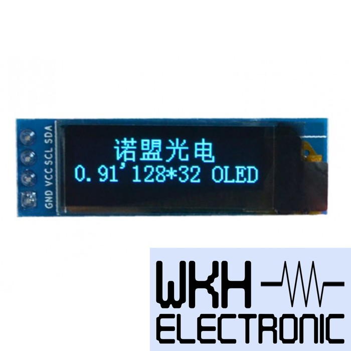 Mô Đun Hiển Thị Oled Trắng 0.91 "Inch 128x32 Serial I2C Arduino