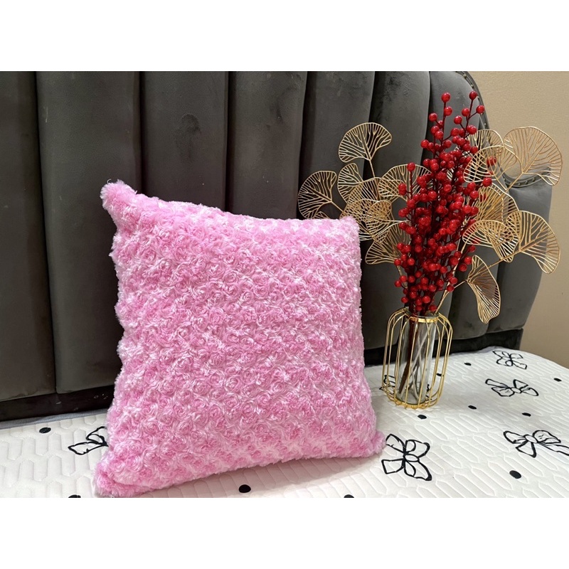 Gối tựa hoa hồng trang trí decor siêu đẹp kt 50x50