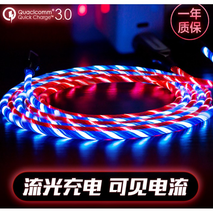 Dây Cáp Sạc Nhanh 1 mét 4A Có Đèn LED Cổng usb Type c Cho Android 40w