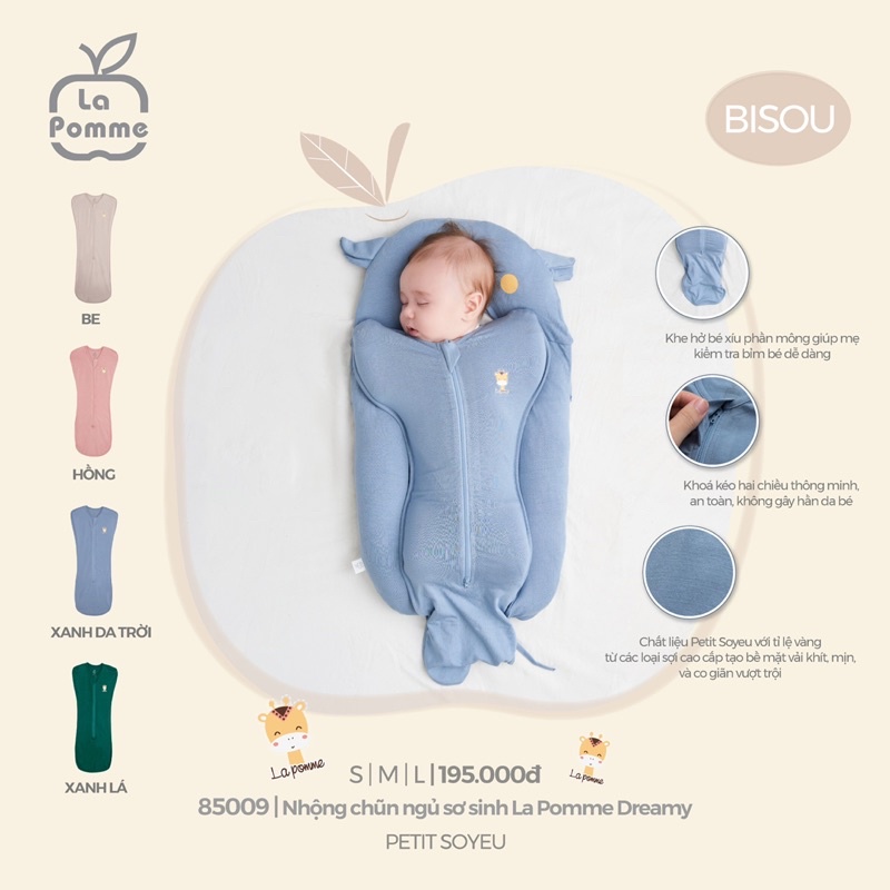 La Pomme Nhộng chũn ngủ sơ sinh cho bé dreamy AW2022
