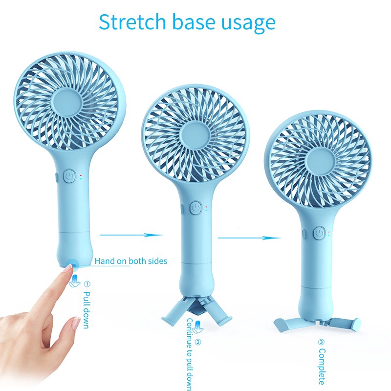Quạt mini cầm tay 2.7W 5V có thể sạc pin qua cổng USB tiện lợi kèm dây cáp | BigBuy360 - bigbuy360.vn