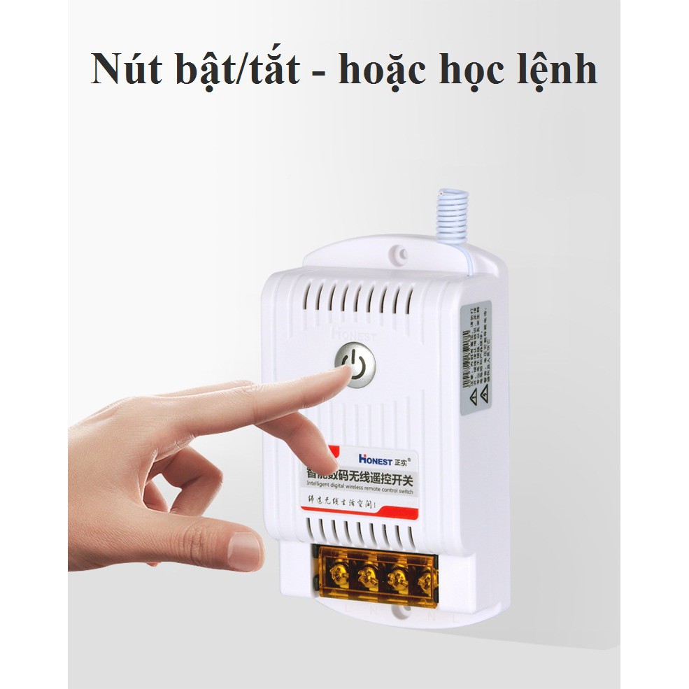 (CÓ HỌC LỆNH) Bộ Công Tắc Điều Khiển Từ Xa Honest  HT-9220KG-1Km Công Suất 40A/220V, Thiết Kế Nhỏ Gọn Tiện Dụng