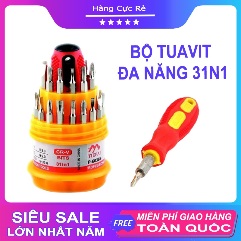 Bộ Tua Vít đa năng 31 đầu có kèm hộp đựng tiện dụng – Bộ tua vít thép cao cấp chuyên dụng sửa chữa.