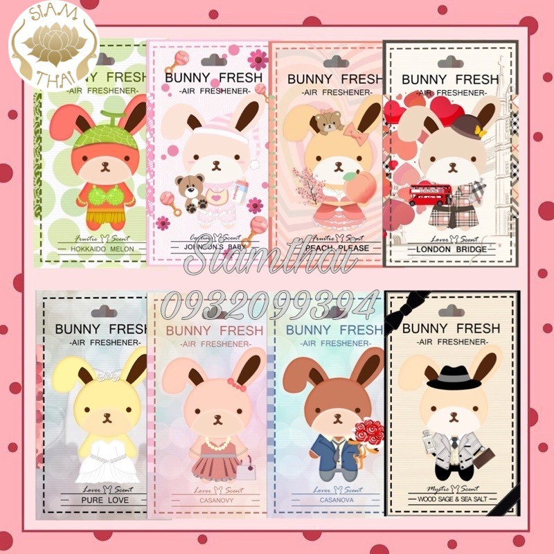 (Sẵn 33 Mùi) Túi Thơm Làm Mát Không Khí Thỏ Bunny Fresh Thái Lan