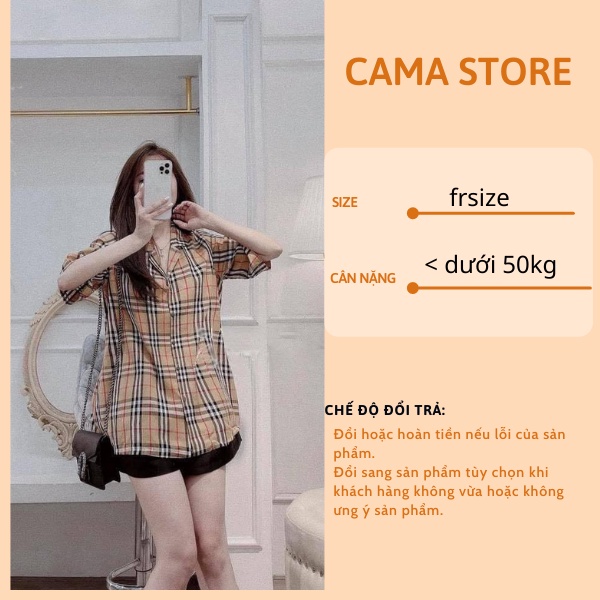 [Mã 44FASHIONSALE1 giảm 10K đơn 50K] áo sơ mi form rộng kẻ sọc công sở ngắn tay CAMA STORE SM01