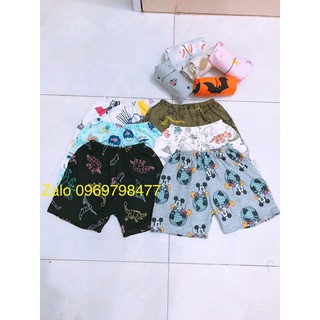 Quần đùi bé trai size 3 từ 12-14 kg bán combo 10 quần một sét