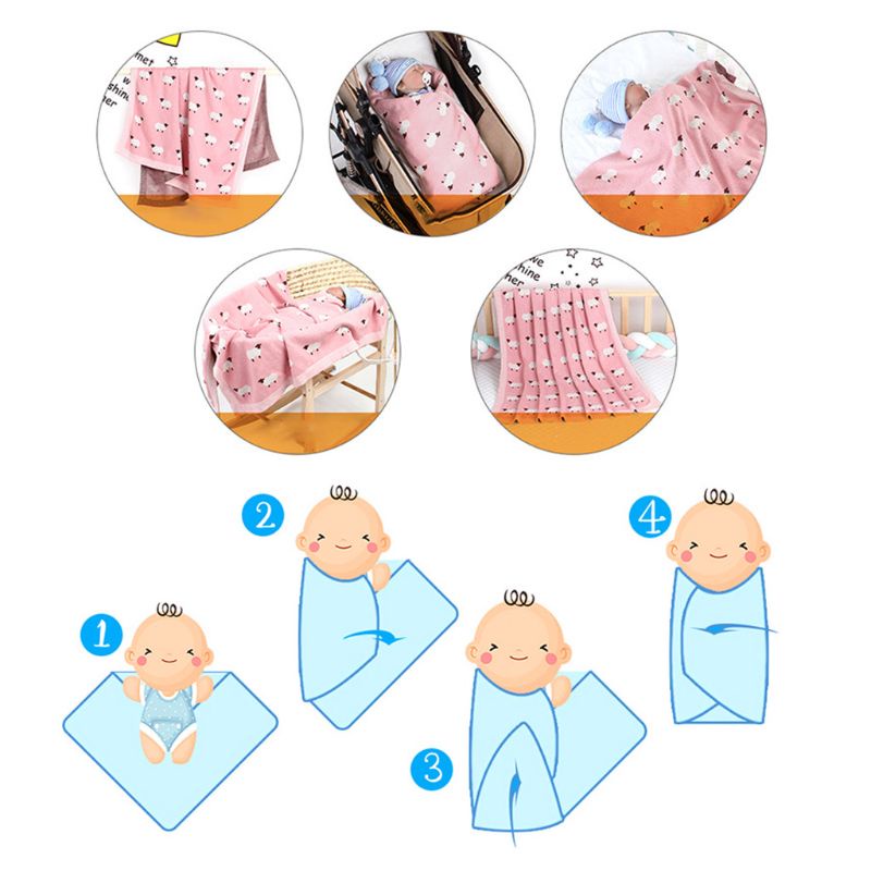 Chăn Len Quấn Em Bé In Hình Lạc Đà Hoạt Hình Đáng Yêu