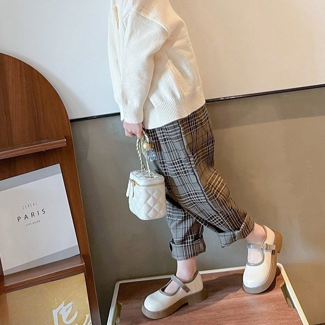 Giày búp bê bé gái, Giày bệt cho bé gái phong cách vintage chất da PU lì mềm mịn êm chân phối quai dán M19