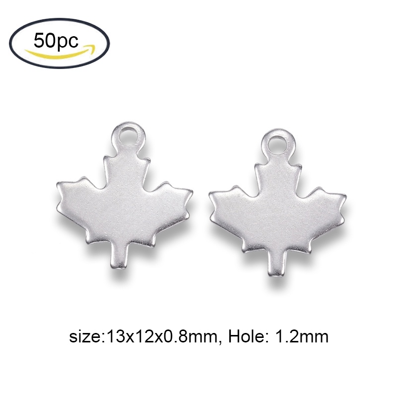 Set 2-100 Charm Lỗ Trái Tim Bằng Thép Không Gỉ 304 10x8x0.8mm 1mm