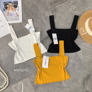 Áo hai dây bản to - áo croptop 2 dây bản to chất cotton co giãn