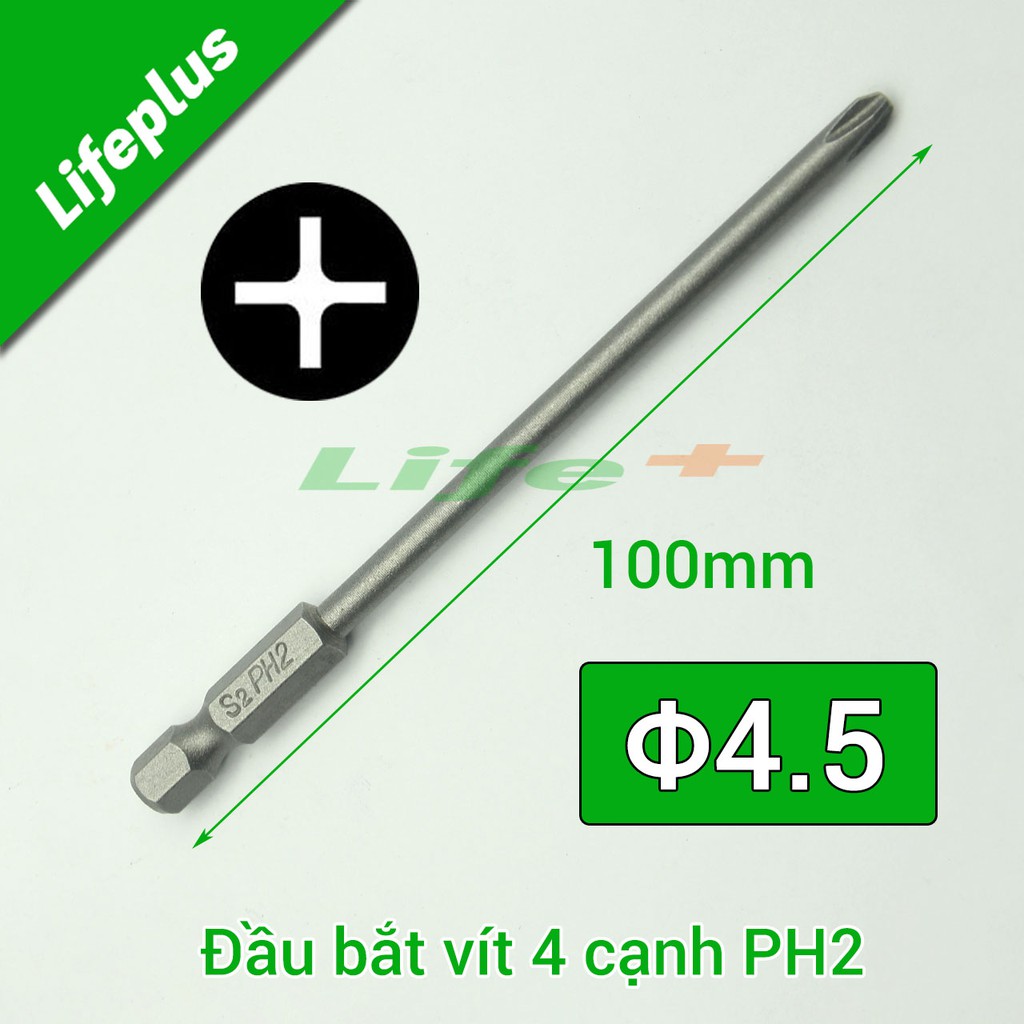 Đầu bắt vít 4 cạnh PH2 chuôi lục