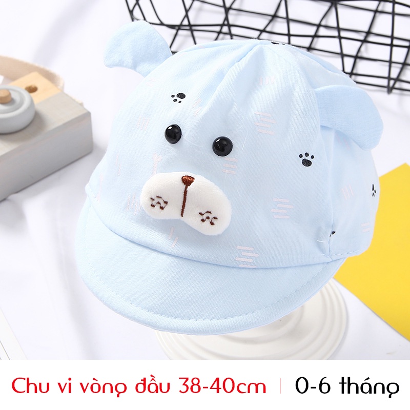Nón mũ COTTON bé trai bé gái sơ sinh cực đẹp từ 0-6 tháng PocoHome, thiết kế tai thỏ hoạt hình dễ thương phong cách HOT
