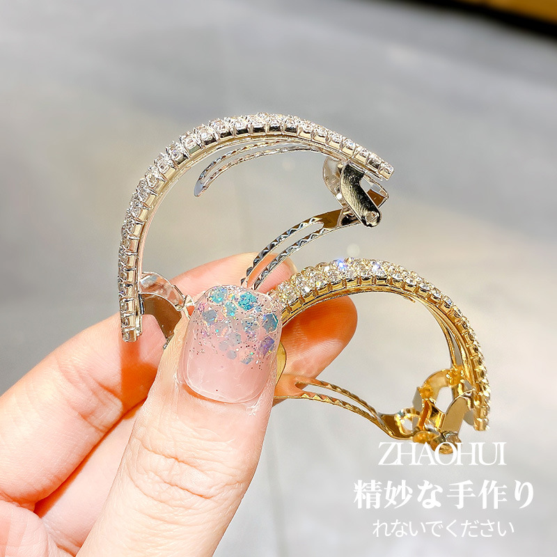Kẹp tóc kim loại hình chữ U thiết kế đơn giản cho nữ