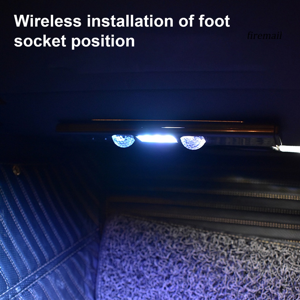 firemail 2Pcs Ambient Light Music Control Starry ABS Interior Lighting RGB USB Foot Lamp for Car